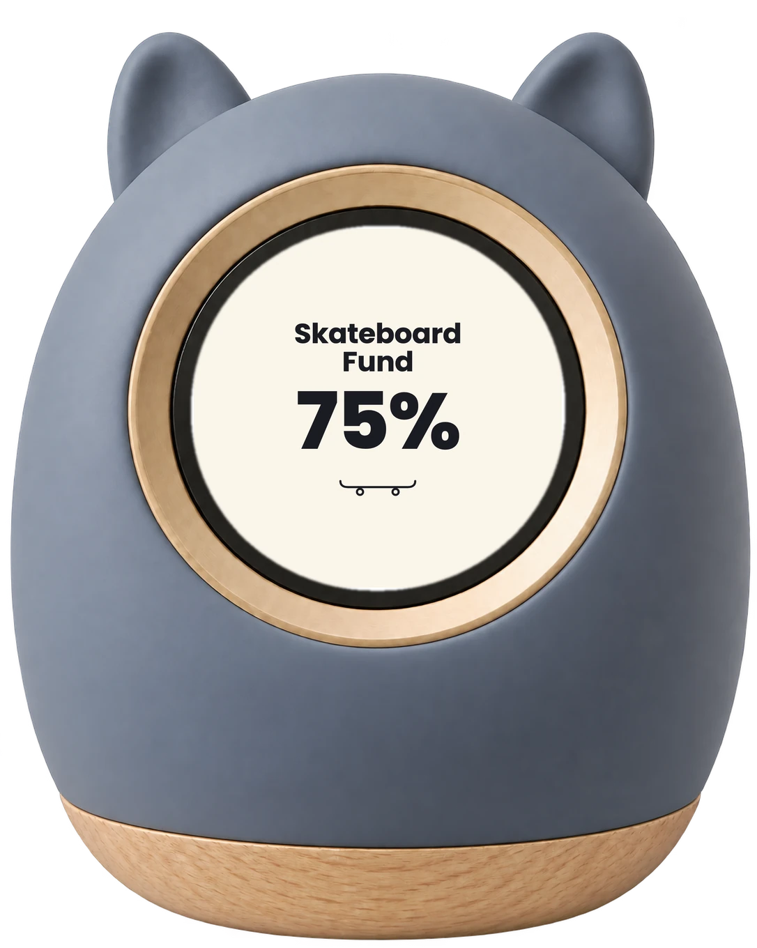 The Wilbur device with a savings goal on its screen